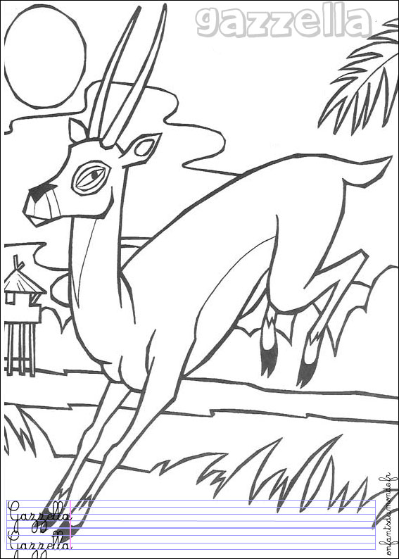 coloriage gazelle 1